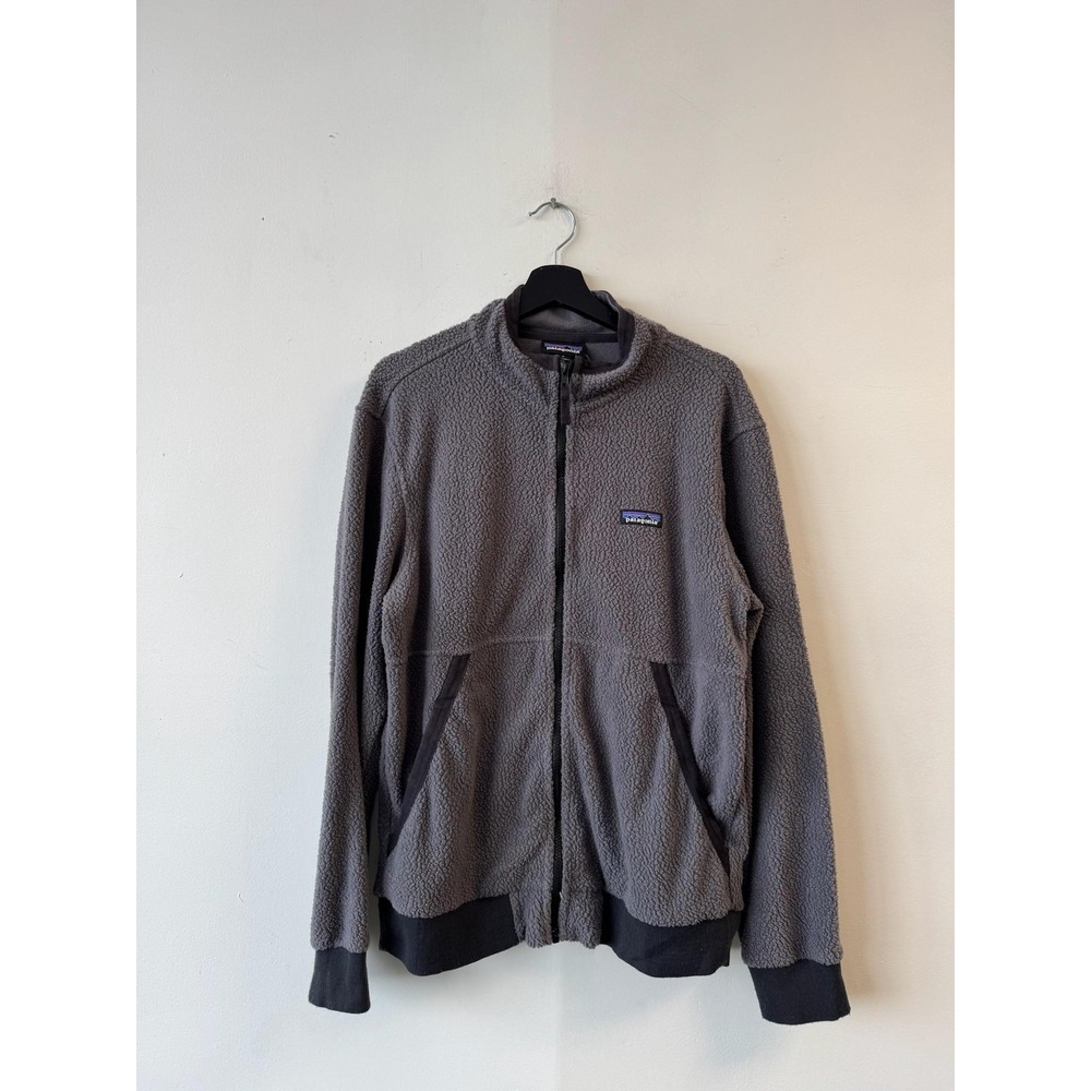 Patagonia Jacket Mens Medium Gray Pile Fleece Full Zip Sherpa Bomber Casual